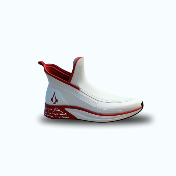 Concept design of a Runnix 3D sneaker with futuristic aesthetics and customizable 3D-printed structure.