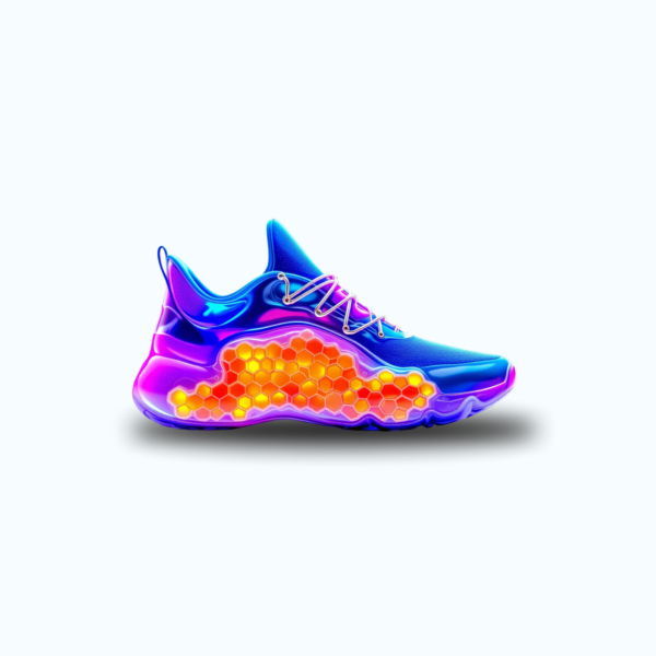 Customizable 3D-rendered sneaker by Runnix 3D, focusing on ergonomic comfort and eco-friendly TPU.