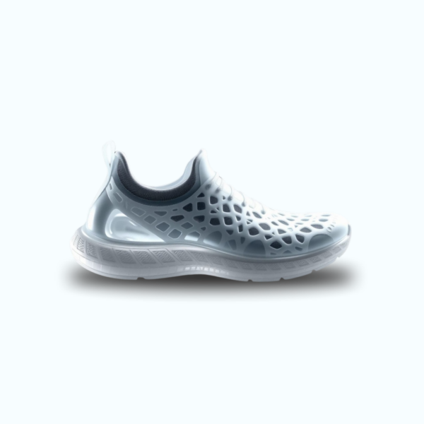 Runnix 3D sneaker showcasing a sleek, modern design with customizable features and eco-conscious TPU material.